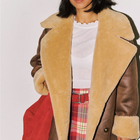 Free People Tan and Cream Teddy Jacket - Picture 9 of 9